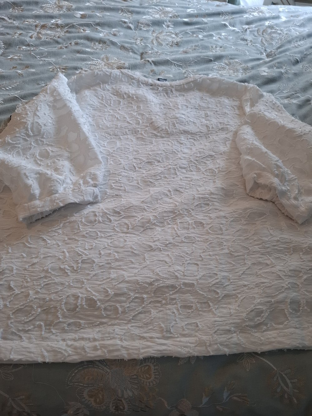 Ali Miles White Textured Split-Neck Tunic - Picture 15 of 15
